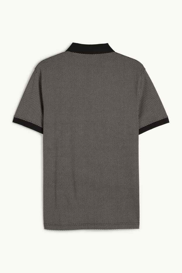 Hommes - Polo - à carreaux - noir