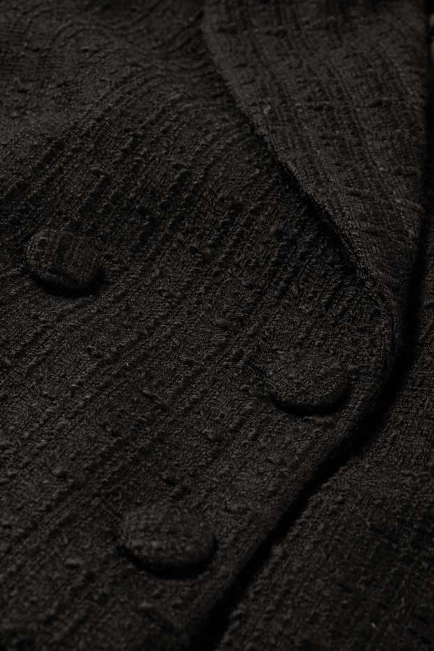 Dámské - Krátká bunda - strukturovaná - černá