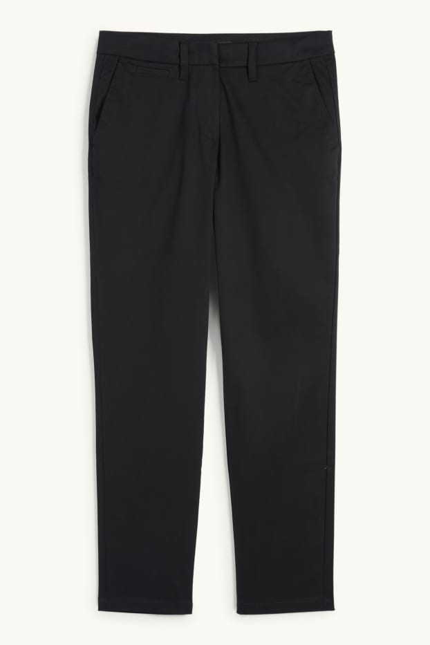 Femmes - Chino - mid waist - tapered fit - noir