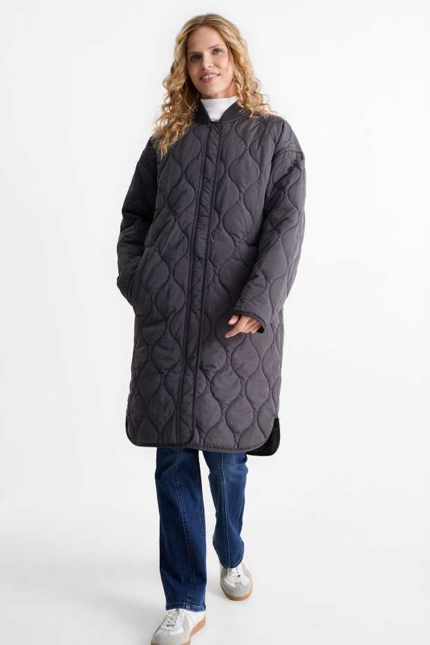 Women - Quilted coat - water-repellent - dark blue