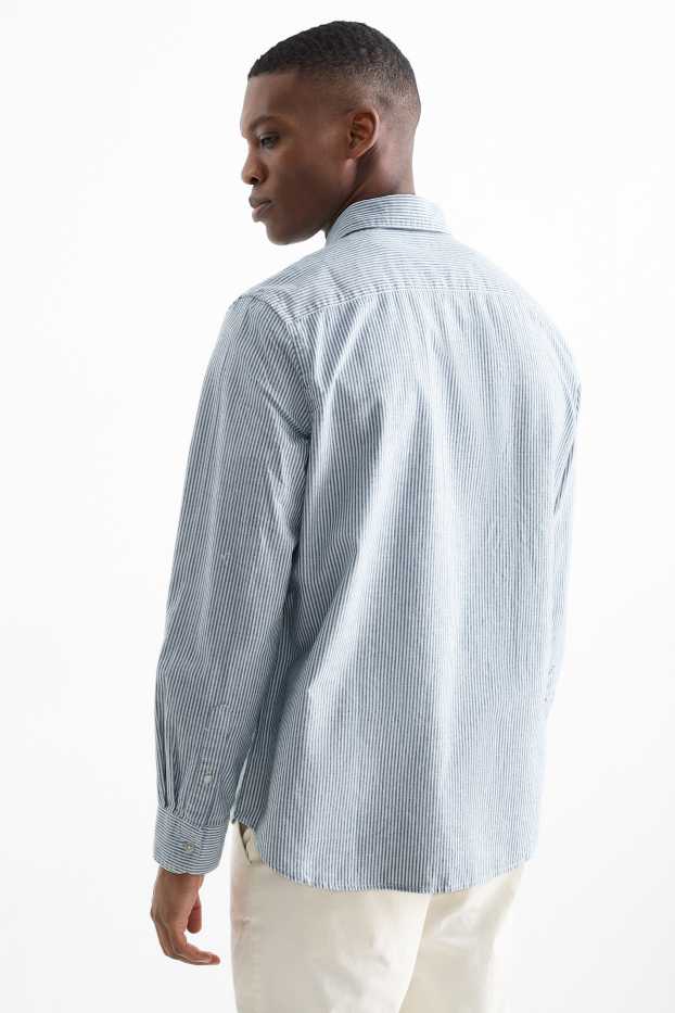 Home - Camisa Oxford - regular fit - button-down - de ratlles - verd menta