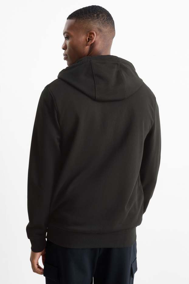 Hommes - Sweat zippé à capuche - noir