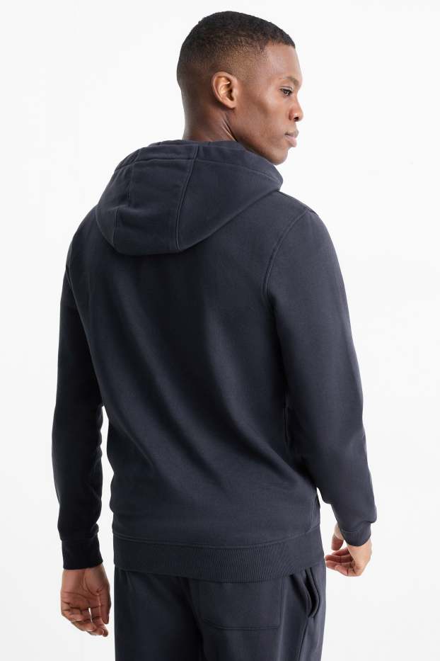 Hommes - Sweat zippé à capuche - bleu foncé