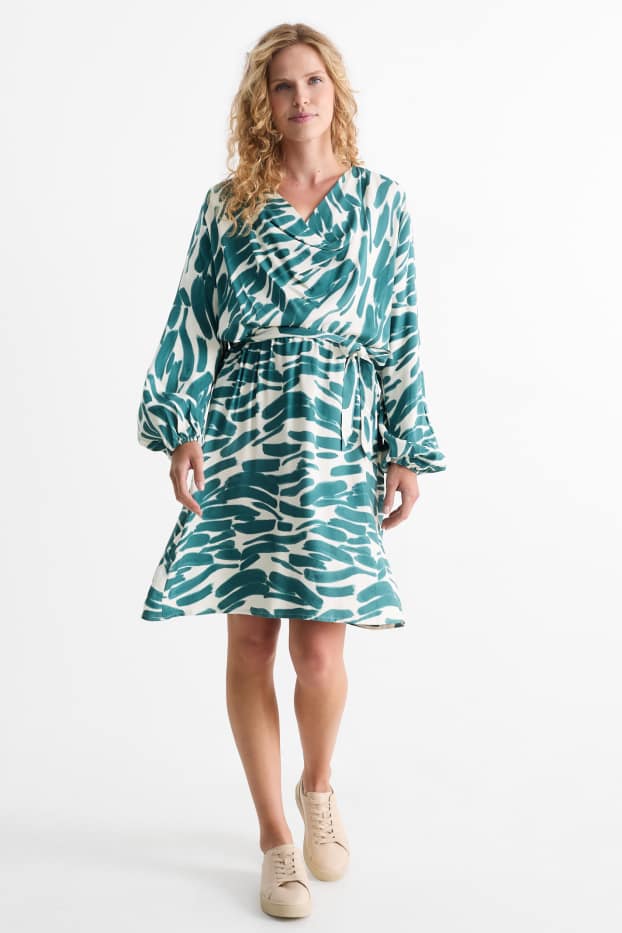 Femmes - Robe en viscose - à motif - vert