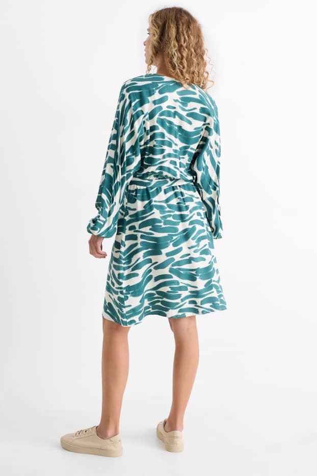 Femmes - Robe en viscose - à motif - vert
