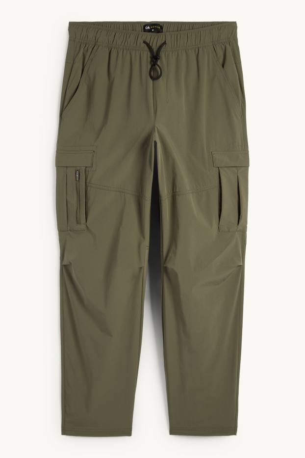 Hommes - Pantalon cargo de sport - relaxed fit - vert foncé