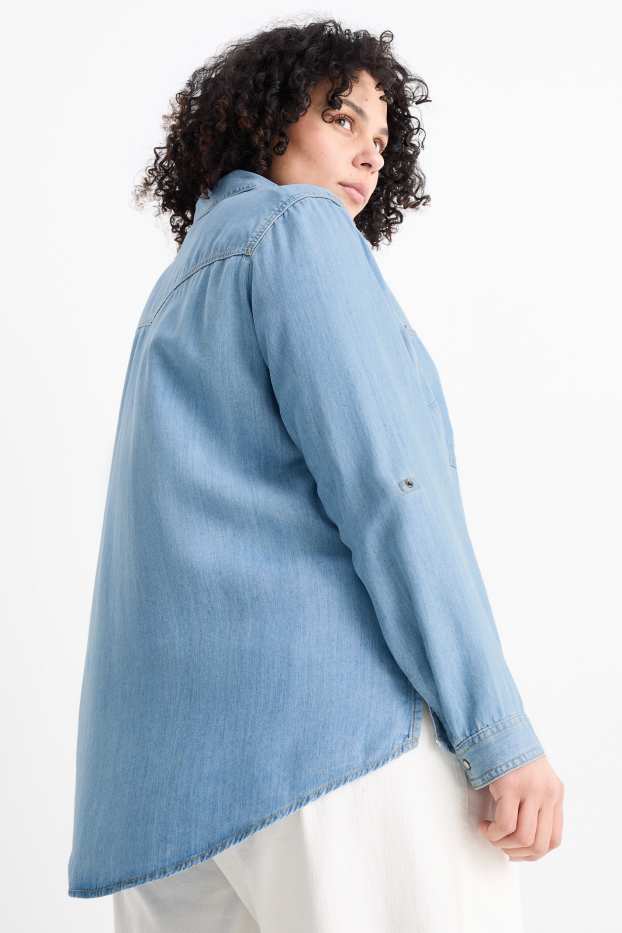 Femmes - Chemisier en jean - jean bleu clair