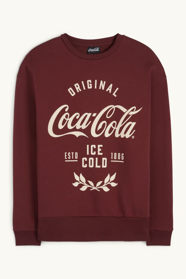 Hommes - Sweat-shirt - Coca-Cola - rouge foncé