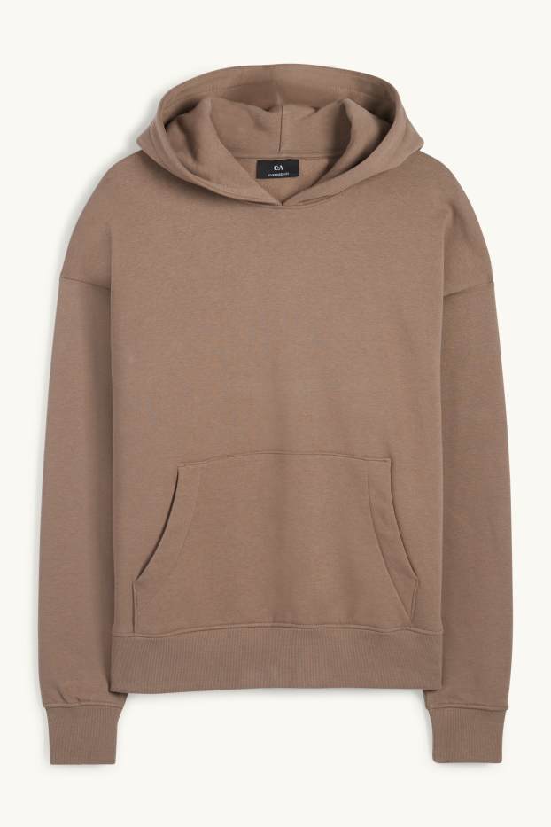 Hommes - Sweat à capuche oversize - marron