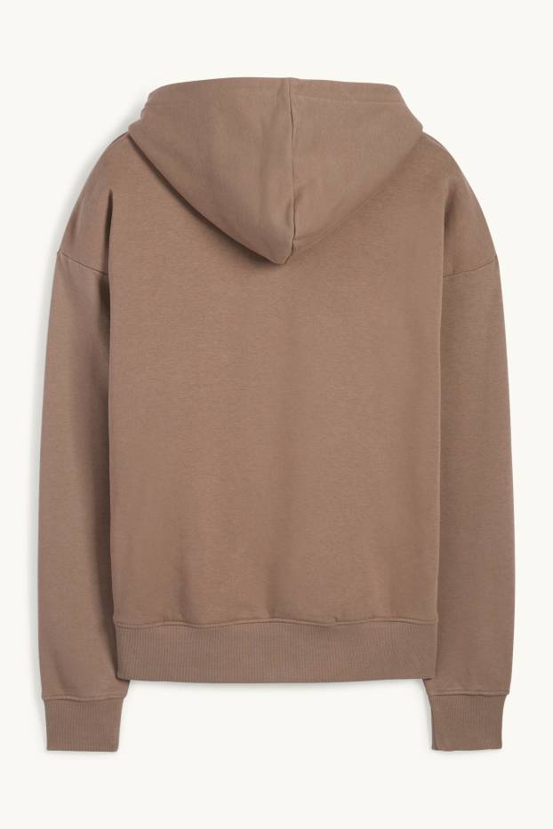 Hommes - Sweat à capuche oversize - marron
