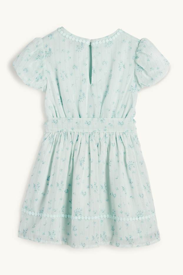 Children Girls - Dress - floral - mint green