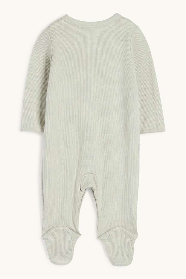 Baby Boys - Mickey Mouse - baby sleepsuit - textured - light green