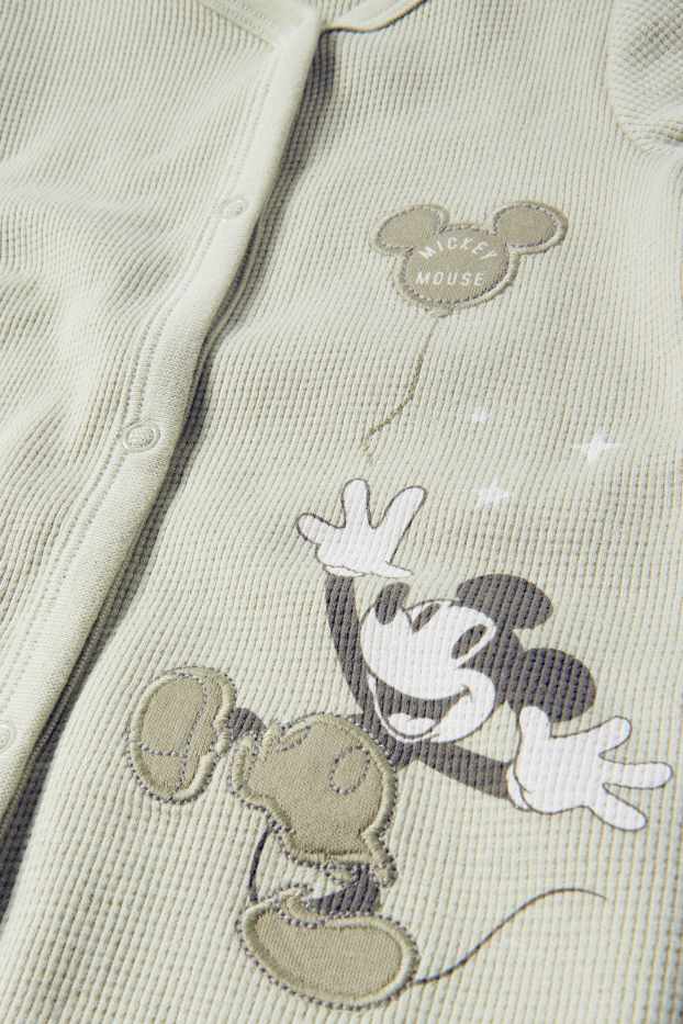 Baby Boys - Mickey Mouse - baby sleepsuit - textured - light green