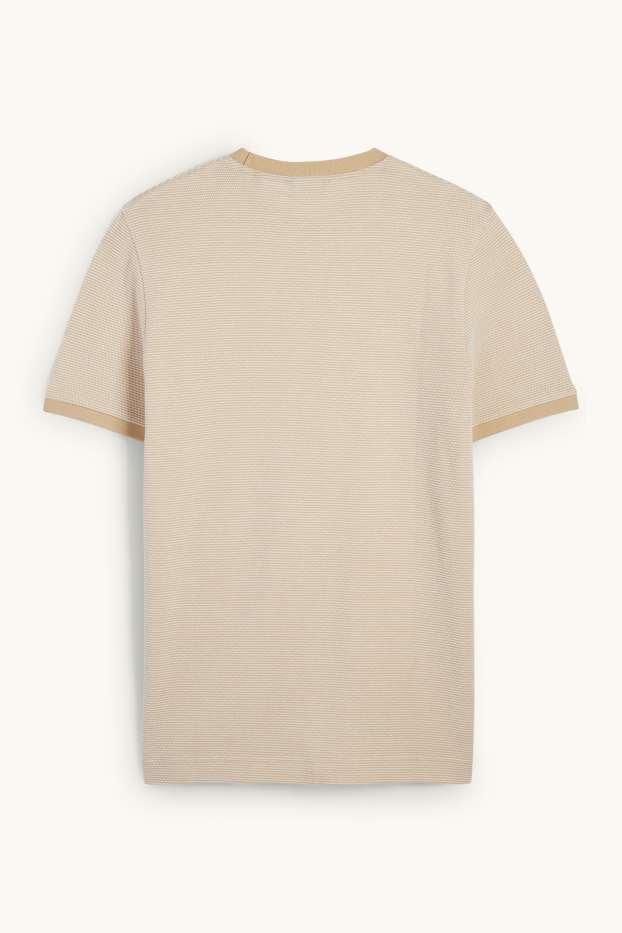 Home - Samarreta de màniga curta - regular fit - texturada - beix