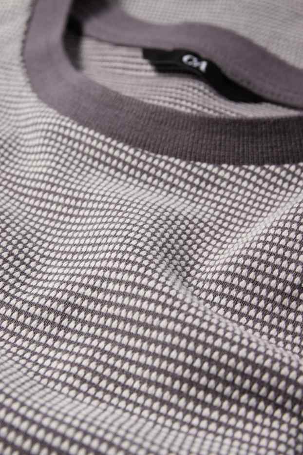 Herren - T-Shirt - Regular Fit - strukturiert - dunkelgrau