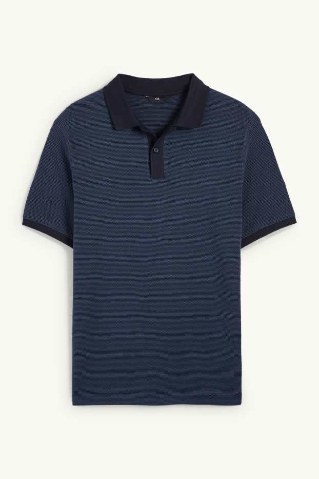 Herren - Poloshirt - Regular Fit - strukturiert - dunkelblau