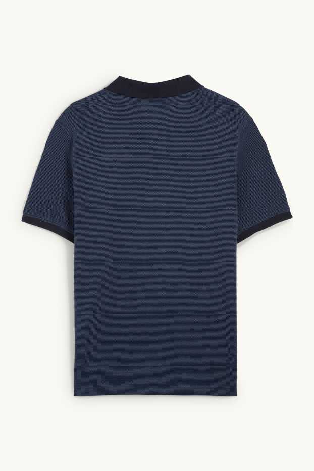Herren - Poloshirt - Regular Fit - strukturiert - dunkelblau