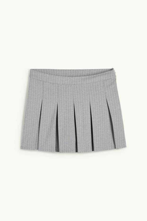 Damen - Skort - gestreift - grau