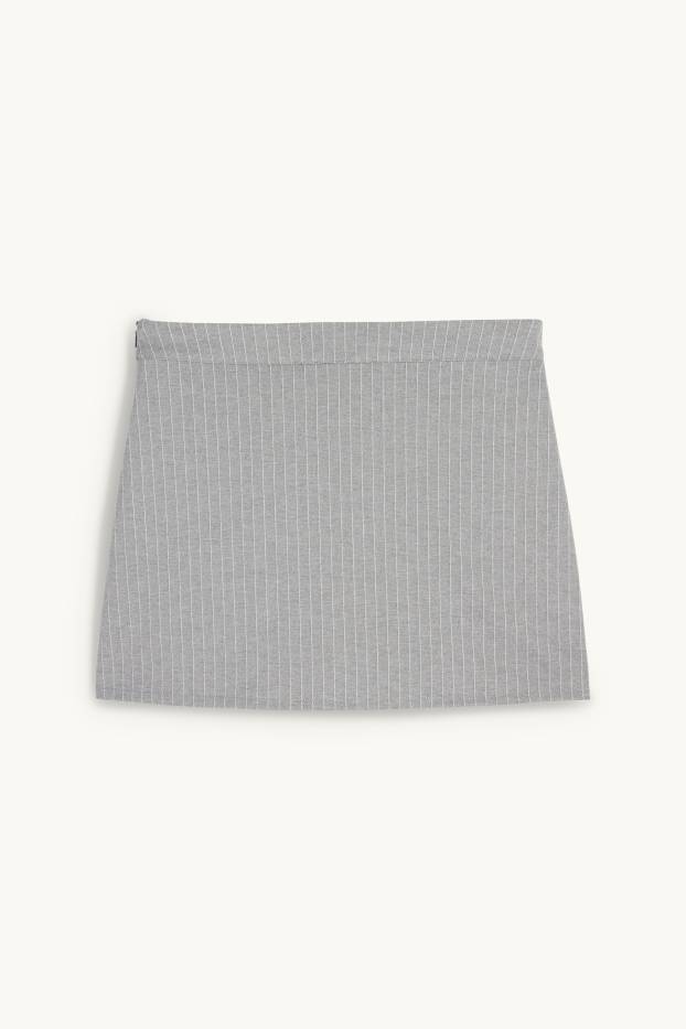 Damen - Skort - gestreift - grau