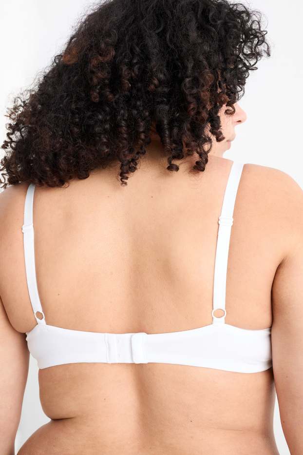 Dámské - Podprsenka s kosticemi - DEMI - s vycpávkami - LYCRA® - bílá