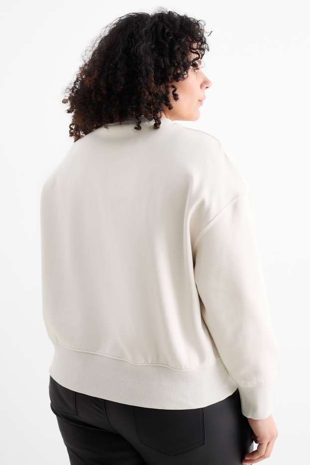 Damen - Sweatshirt - Glanz-Effekt - hellbeige