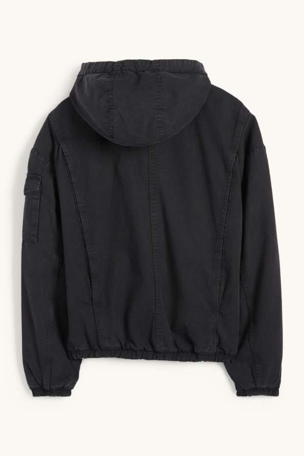 Pánské - Bunda s kapucí - černá