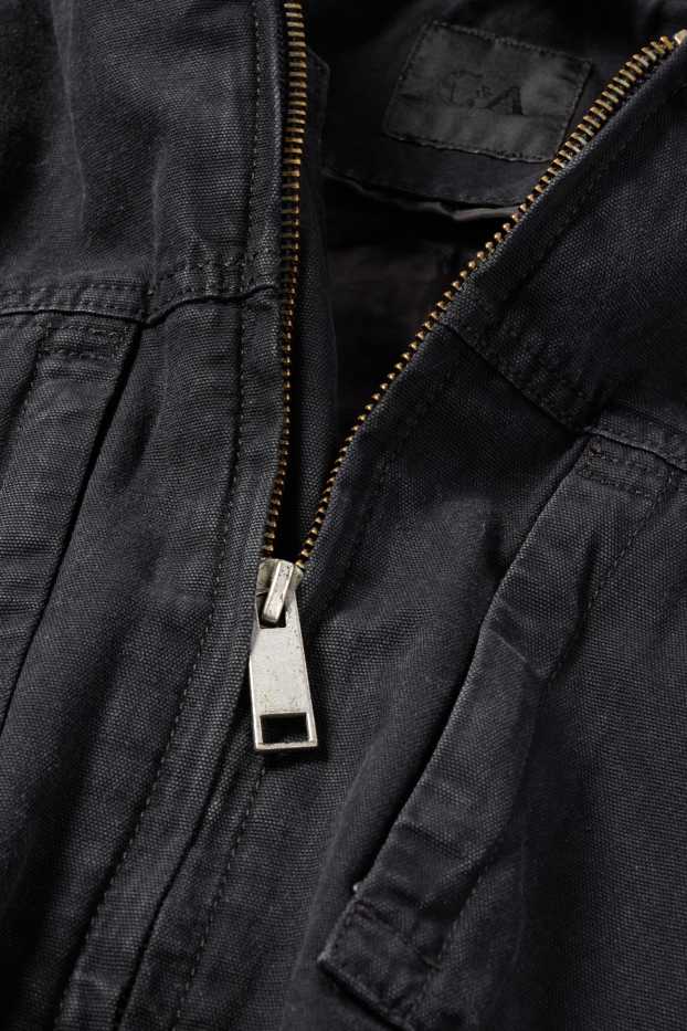 Pánské - Bunda s kapucí - černá