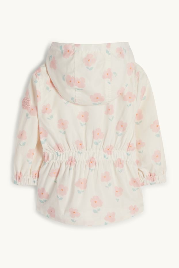Bébés filles - Veste pour bébé à capuche - à fleurs - blanc crème