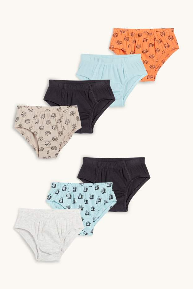 Bambini - Confezione da 7 - animali selvatici - slip - turchese