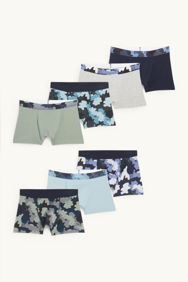 Kinderen: jongens - Set van 7 - boxershorts - met patroon - blauw