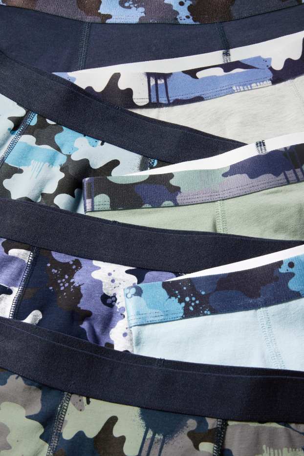 Kinderen: jongens - Set van 7 - boxershorts - met patroon - blauw