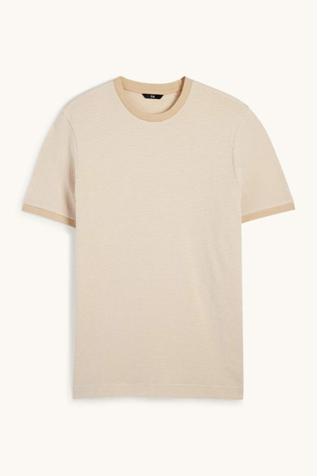 Home - Samarreta de màniga curta - texturada - beix