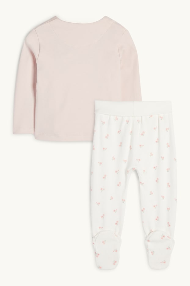 Baby Mädchen - Gans - Erstlingsoutfit - 2 teilig - rosa