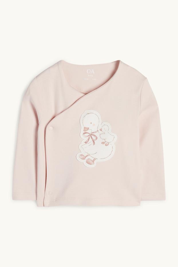 Baby Mädchen - Gans - Erstlingsoutfit - 2 teilig - rosa