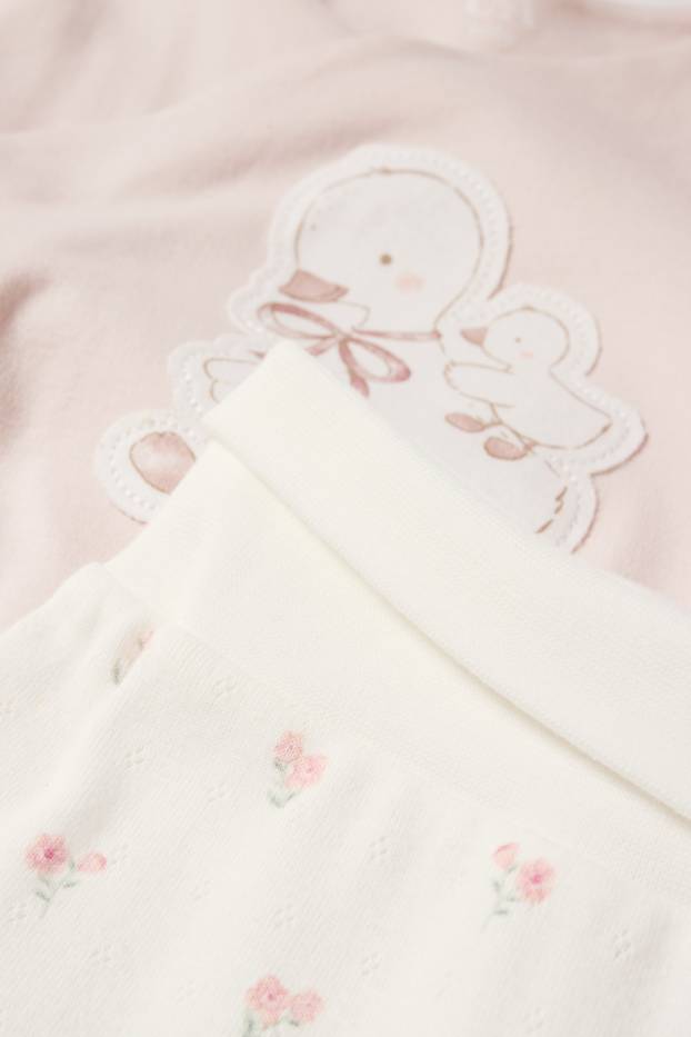 Baby Mädchen - Gans - Erstlingsoutfit - 2 teilig - rosa