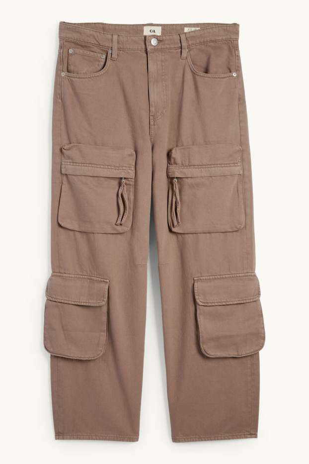 Bărbați - Cargo jeans - baggy fit - maro