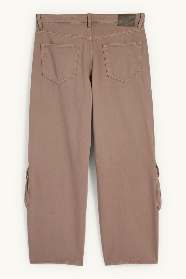 Bărbați - Cargo jeans - baggy fit - maro