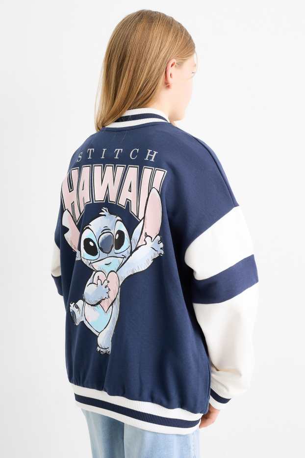Children Girls - Lilo & Stitch - varsity jacket - dark blue