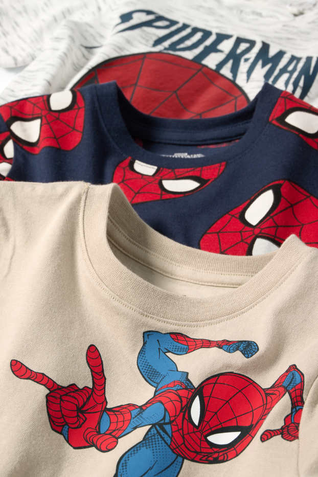 Enfants garçons - Lot de 3 - Spider-Man - T-shirt - bleu  / beige