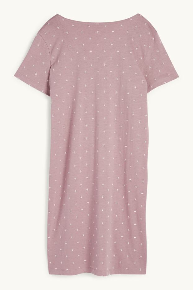 Femmes - Chemise de nuit - à motif - rose foncé