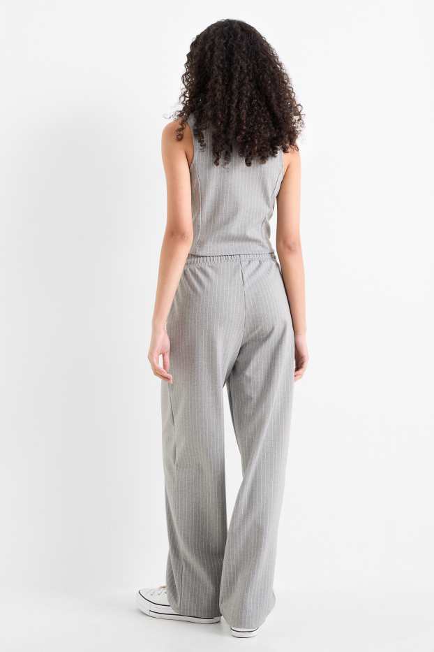 Femmes - Pantalon de jogging - à rayures - gris