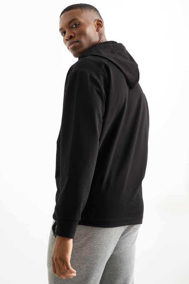 Heren - Oversized sporthoodie - zwart