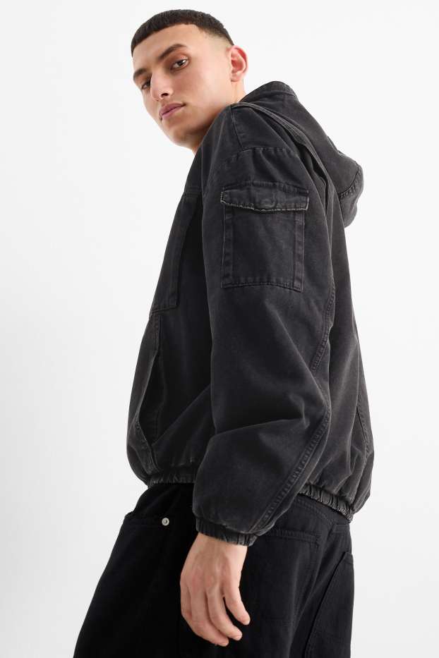 Pánské - Bunda s kapucí - černá