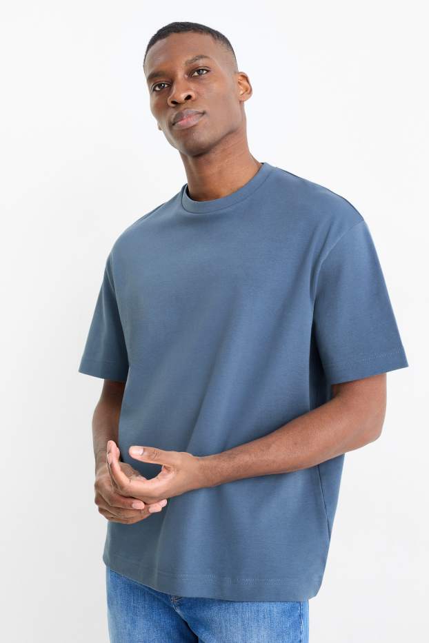 Hommes - T-shirt - regular fit - bleu foncé