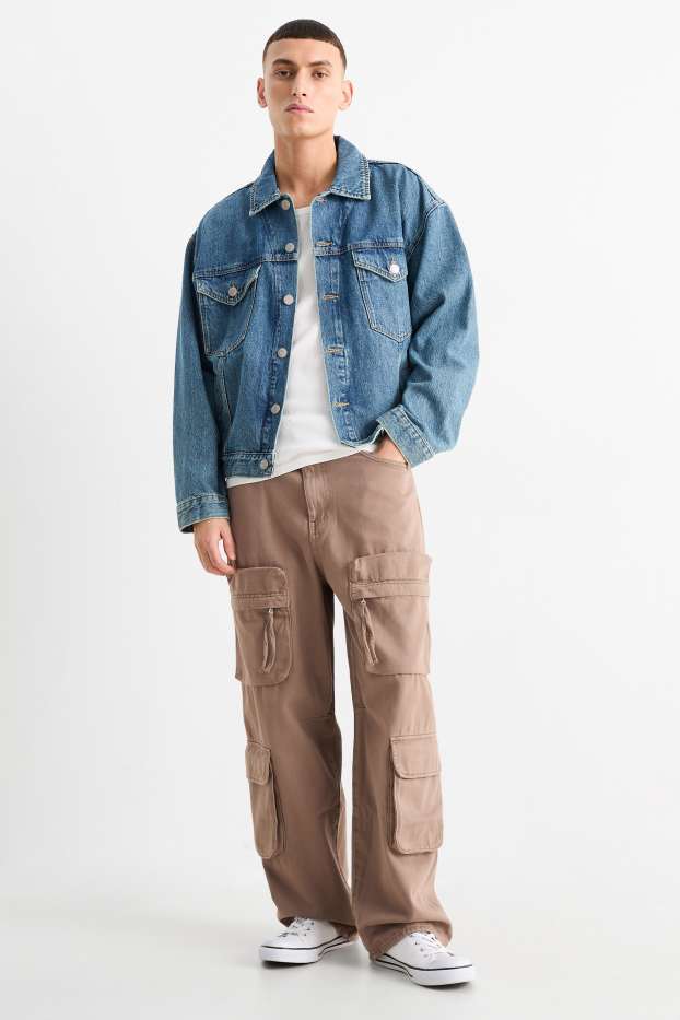 Bărbați - Cargo jeans - baggy fit - maro