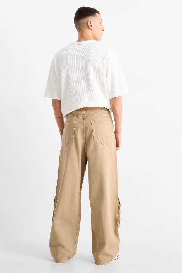 Hommes - Jean cargo - baggy fit - beige