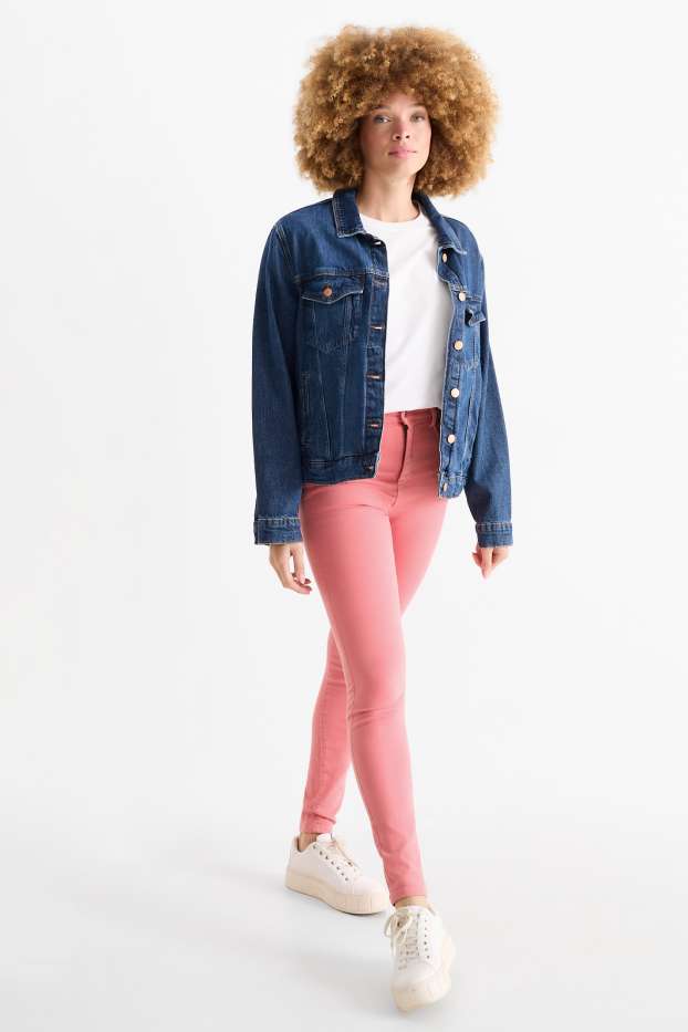 Femmes - Jegging jean - high waist - rose
