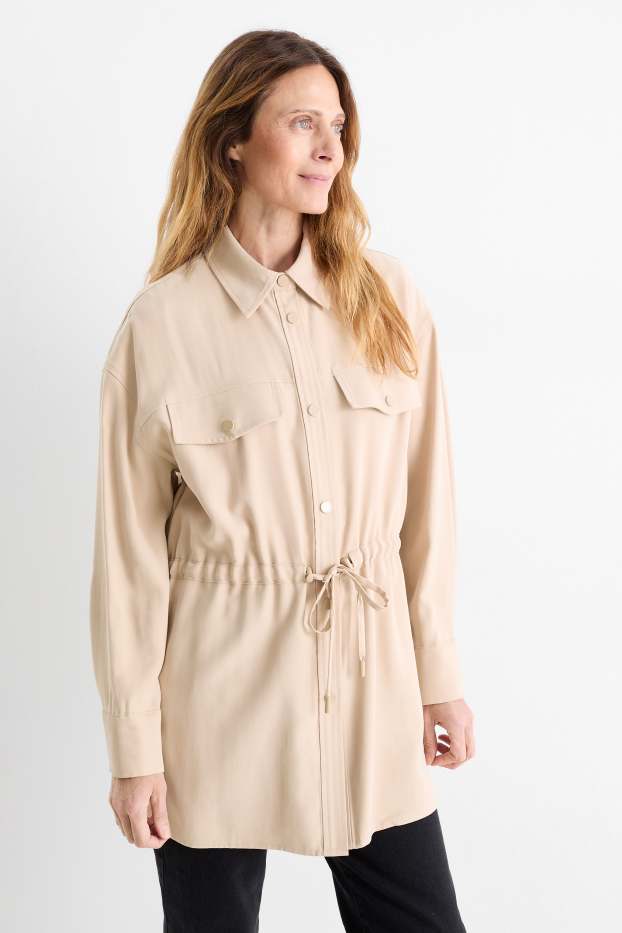 Damen - Bluse - hellbeige