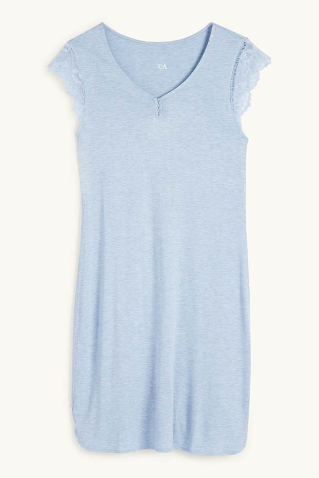 Femmes - Chemise de nuit en viscose - bleu clair