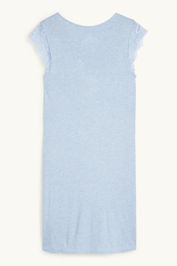 Femmes - Chemise de nuit en viscose - bleu clair